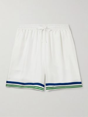 Wide-Leg Printed Silk-Twill Shorts Wide-Leg Printed Silk-Twill Shorts