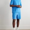 Logo-Appliquéd Bouclé-Trimmed Cotton-Blend Velour Polo Shirt - OU Logo-Appliquéd Bouclé-Trimmed Cotton-Blend Velour Polo Shirt - OU