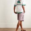 Convertible-Collar Printed Silk-Twill Shirt - OU