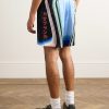 Graphic Mountain Straight-Leg Logo-Print Silk-Twill Drawstring Shorts - BK Graphic Mountain Straight-Leg Logo-Print Silk-Twill Drawstring Shorts - BK