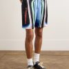 Graphic Mountain Straight-Leg Logo-Print Silk-Twill Drawstring Shorts - FR Graphic Mountain Straight-Leg Logo-Print Silk-Twill Drawstring Shorts - FR