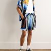 Graphic Mountain Straight-Leg Logo-Print Silk-Twill Drawstring Shorts - OU Graphic Mountain Straight-Leg Logo-Print Silk-Twill Drawstring Shorts - OU