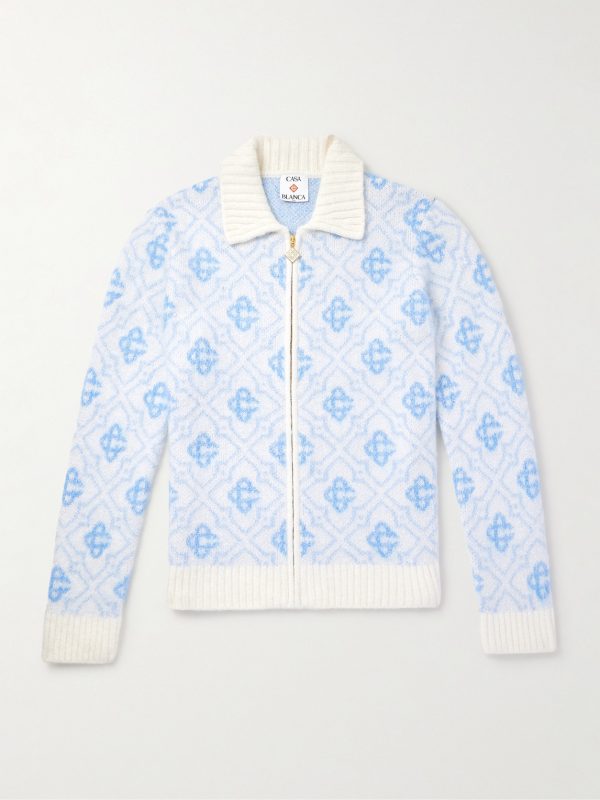 Jacquard-Knit Zip-Up Cardigan Jacquard-Knit Zip-Up Cardigan