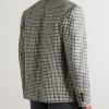 Unstructured Checked Houndstooth Wool-Tweed Blazer - BK Unstructured Checked Houndstooth Wool-Tweed Blazer - BK