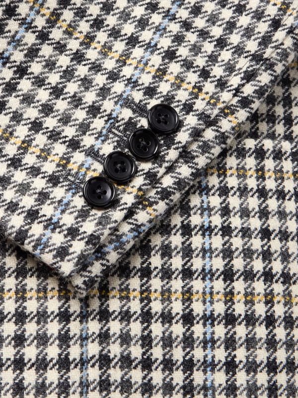 Unstructured Checked Houndstooth Wool-Tweed Blazer - CU Unstructured Checked Houndstooth Wool-Tweed Blazer - CU