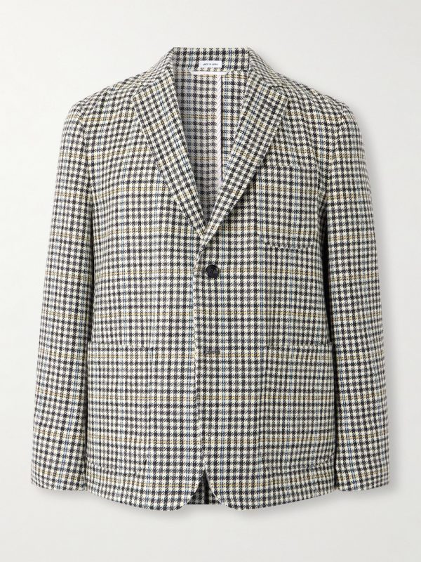 Unstructured Checked Houndstooth Wool-Tweed Blazer Unstructured Checked Houndstooth Wool-Tweed Blazer
