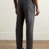 Slim-Fit Straight-Leg Pleated Wool Trousers - BK