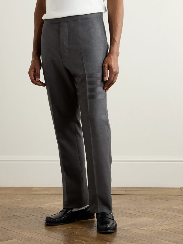 Slim-Fit Straight-Leg Pleated Wool Trousers - FR