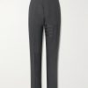 Slim-Fit Straight-Leg Pleated Wool Trousers