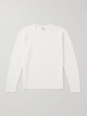 Jacquard-Trimmed Virgin Wool-Blend Sweater