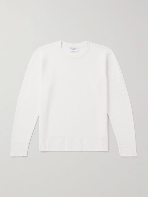 Jacquard-Trimmed Virgin Wool-Blend Sweater
