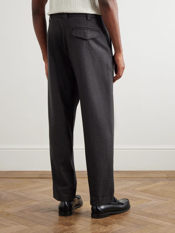 Renato Straight-Leg Pleated Wool-Blend Trousers - BK Renato Straight-Leg Pleated Wool-Blend Trousers - BK