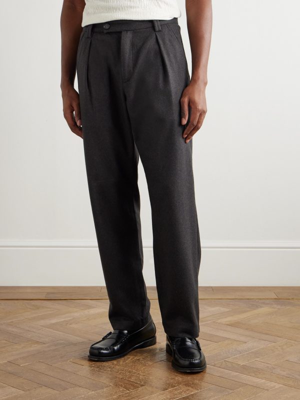 Renato Straight-Leg Pleated Wool-Blend Trousers - FR Renato Straight-Leg Pleated Wool-Blend Trousers - FR