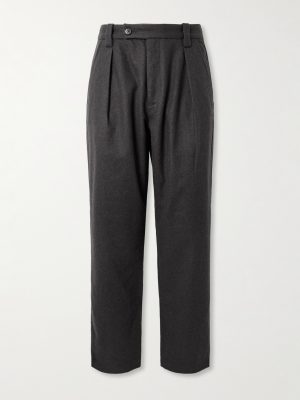 Renato Straight-Leg Pleated Wool-Blend Trousers