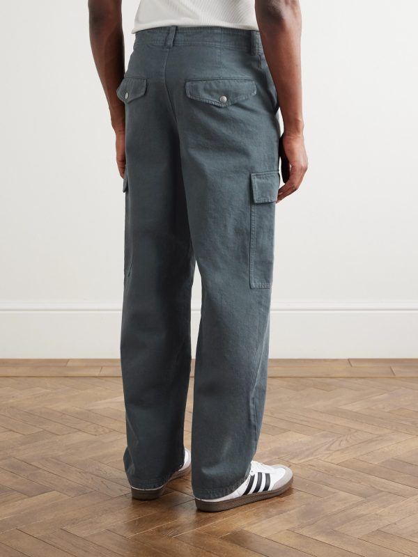 Duncan Straight-Leg Organic Cotton-Twill Trousers - BK Duncan Straight-Leg Organic Cotton-Twill Trousers - BK
