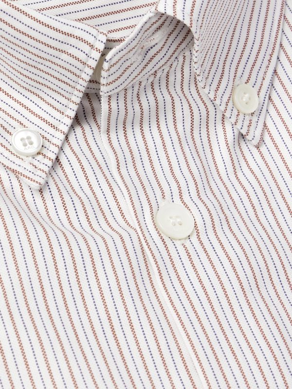 Mateo Button-Down Collar Pinstriped Organic Cotton Shirt - CU Mateo Button-Down Collar Pinstriped Organic Cotton Shirt - CU
