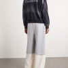 Wide-Leg Logo-Embellished Cotton-Jersey and Waffle-Knit Sweatpants - BK