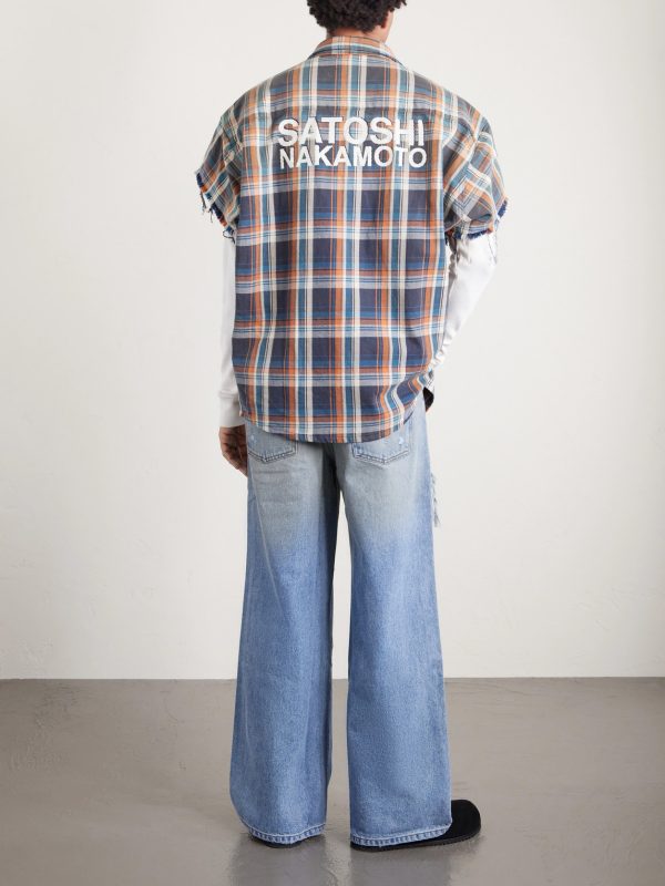Blessed To Be Stressed Straight-Leg Distressed Jeans - BK