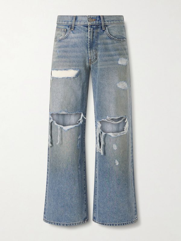 Blessed To Be Stressed Straight-Leg Distressed Jeans