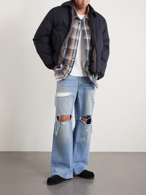Blessed To Be Stressed Straight-Leg Distressed Jeans - OU
