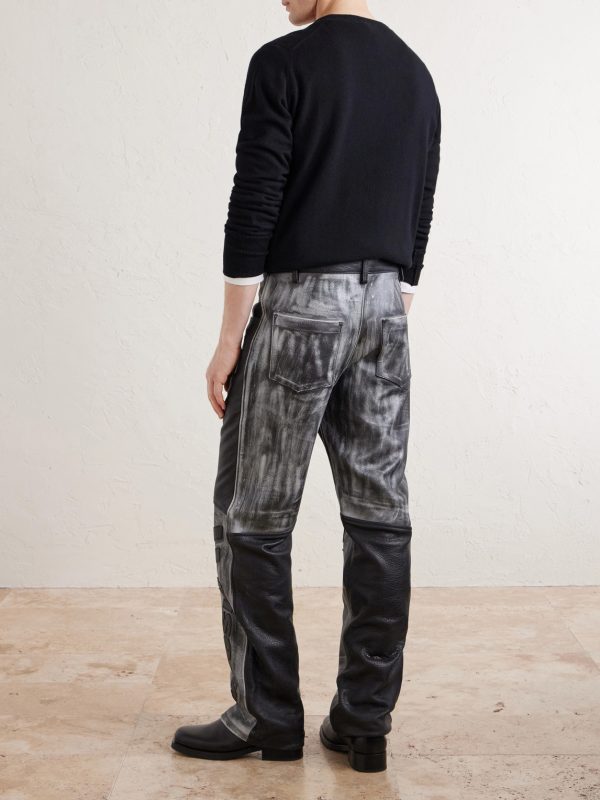 2.0 Moto Appliquéd Leather Trousers - BK 2.0 Moto Appliquéd Leather Trousers - BK