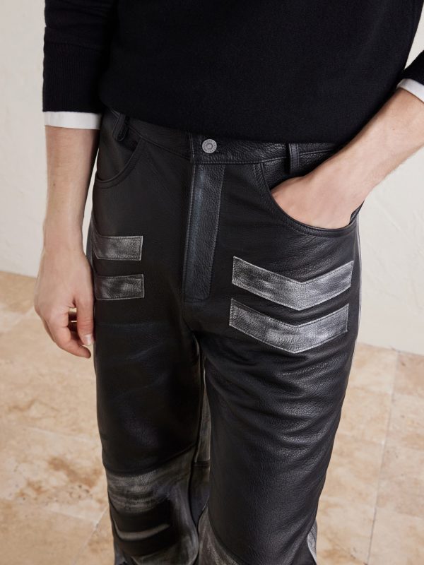 2.0 Moto Appliquéd Leather Trousers - CU 2.0 Moto Appliquéd Leather Trousers - CU