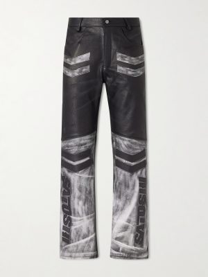 2.0 Moto Appliquéd Leather Trousers 2.0 Moto Appliquéd Leather Trousers