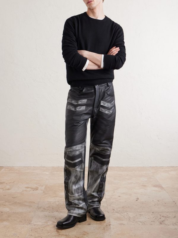 2.0 Moto Appliquéd Leather Trousers - OU 2.0 Moto Appliquéd Leather Trousers - OU