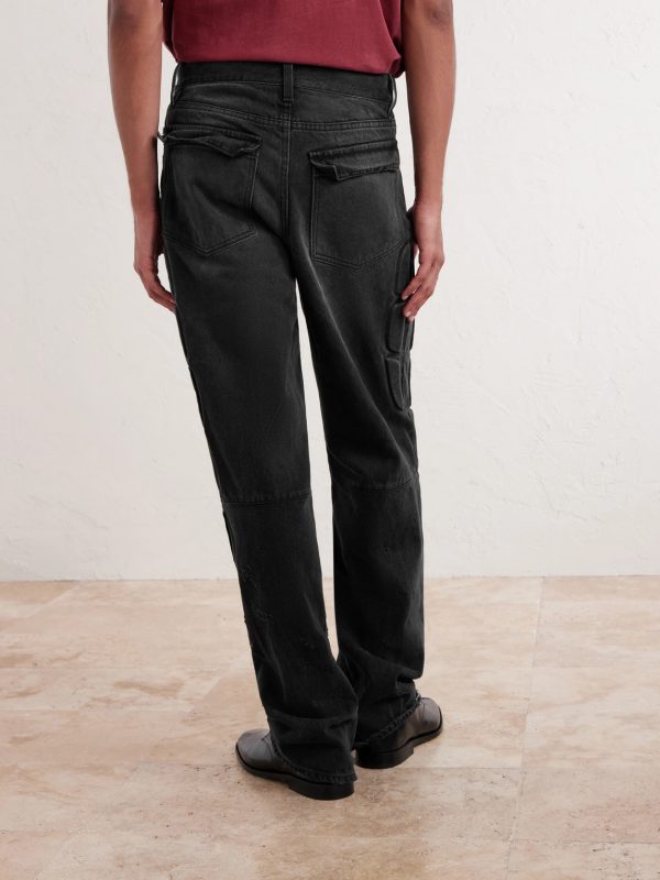 Enduro Straight-Leg Padded Paint-Splattered Jeans - BK Enduro Straight-Leg Padded Paint-Splattered Jeans - BK