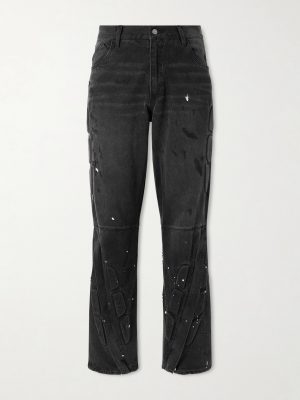 Enduro Straight-Leg Padded Paint-Splattered Jeans Enduro Straight-Leg Padded Paint-Splattered Jeans