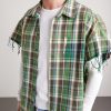 Layered Frayed Checked Cotton-Flannel and Waffle-Knit Shirt - CU Layered Frayed Checked Cotton-Flannel and Waffle-Knit Shirt - CU