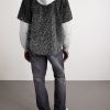 Embellished Layered Cotton Hoodie - BK Embellished Layered Cotton Hoodie - BK