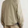 Leather-Trimmed Cotton-Blend Harrington Jacket - BK Leather-Trimmed Cotton-Blend Harrington Jacket - BK