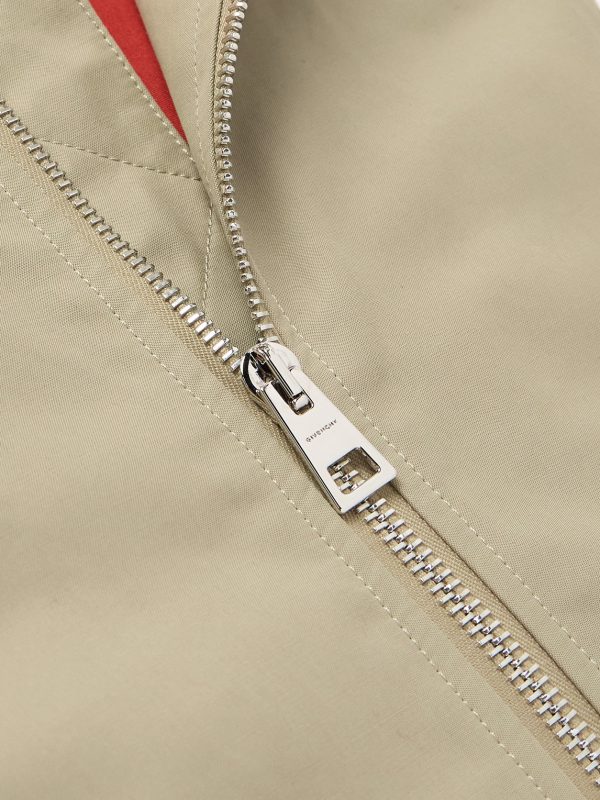 Leather-Trimmed Cotton-Blend Harrington Jacket - CU Leather-Trimmed Cotton-Blend Harrington Jacket - CU