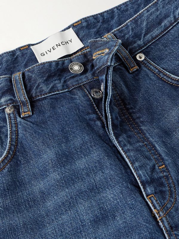 Logo-Embroidered Straight-Leg Jeans - E1 Logo-Embroidered Straight-Leg Jeans - E1