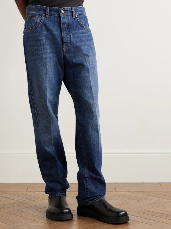 Logo-Embroidered Straight-Leg Jeans - FR Logo-Embroidered Straight-Leg Jeans - FR