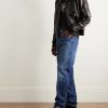 Logo-Embroidered Straight-Leg Jeans - OU Logo-Embroidered Straight-Leg Jeans - OU