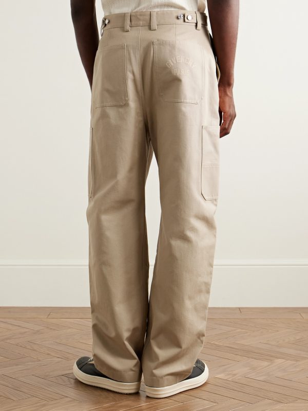 Wide-Leg Cotton-Canvas Cargo Trousers - BK Wide-Leg Cotton-Canvas Cargo Trousers - BK