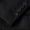 Double-Breasted Pinstriped Wool-Twill Suit Jacket - CU