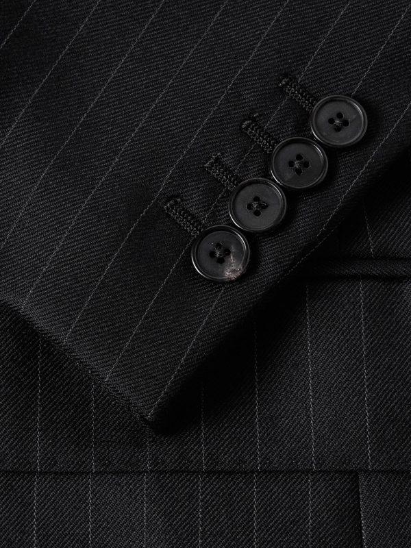 Double-Breasted Pinstriped Wool-Twill Suit Jacket - CU