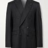 Double-Breasted Pinstriped Wool-Twill Suit Jacket