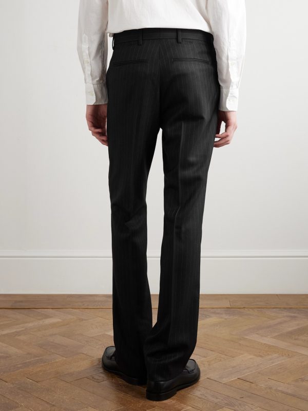 Straight-Leg Pinstriped Wool-Twill Trousers - BK