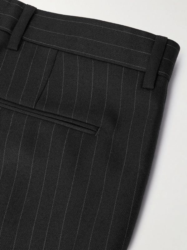 Straight-Leg Pinstriped Wool-Twill Trousers - CU
