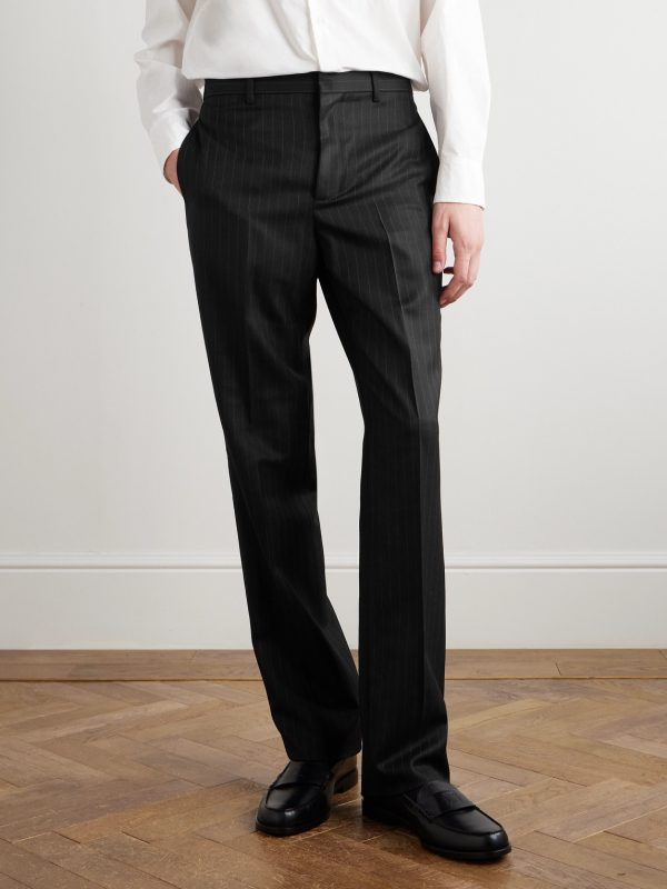 Straight-Leg Pinstriped Wool-Twill Trousers - FR