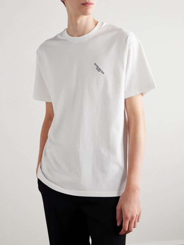 Logo-Embroidered Cotton-Jersey T-Shirt - FR Logo-Embroidered Cotton-Jersey T-Shirt - FR