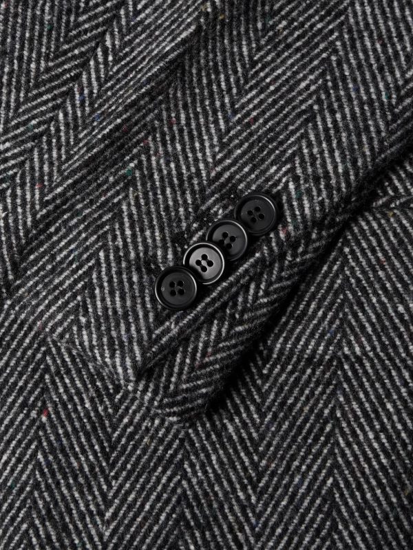 Herringbone Wool-Blend Coat - E1