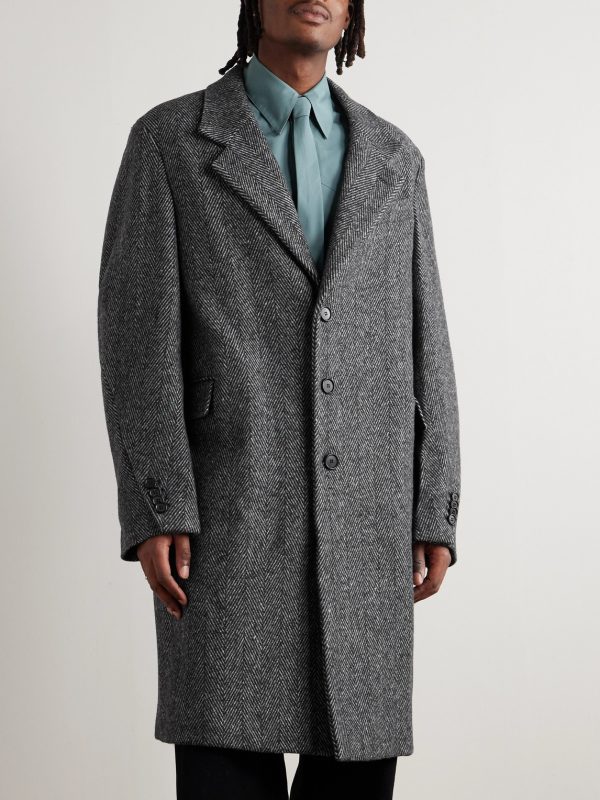 Herringbone Wool-Blend Coat - FR