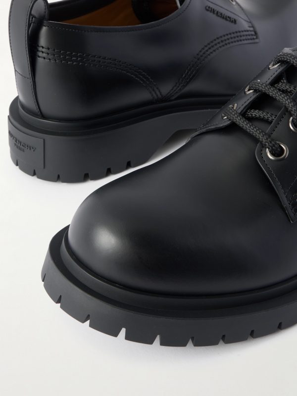 Logo-Detailed Leather Derby Shoes - CU