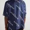 Convertible-Collar Logo-Print Silk-Twill Shirt - BK Convertible-Collar Logo-Print Silk-Twill Shirt - BK