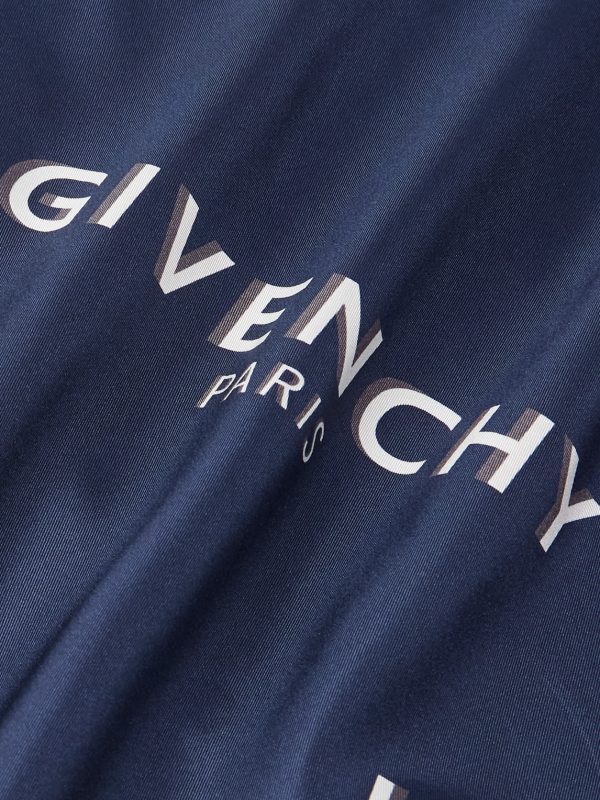 Convertible-Collar Logo-Print Silk-Twill Shirt - CU Convertible-Collar Logo-Print Silk-Twill Shirt - CU